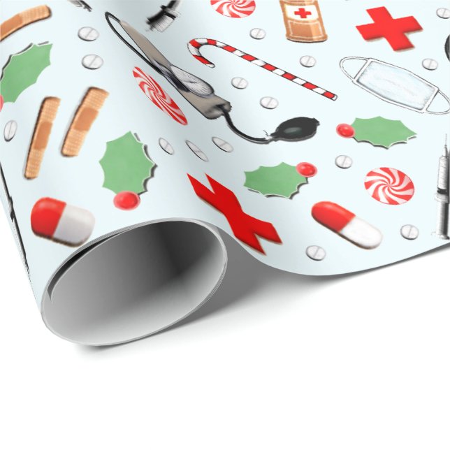 Nurse Christmas Wrapping Paper (Roll Corner)