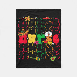 Nurse Cinco De Mayo Fiesta Mexican Nursing Fleece Blanket