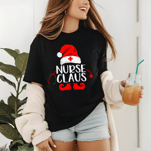 Nurse Claus Christmas Holidays Stethoscope Funny Tri-Blend Shirt