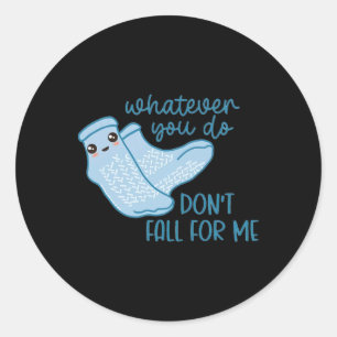 Nurse Cna Fall Risk Healthcare Worker Patient Tran Classic Round Sticker