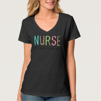 Nurse Coffee Scrubs Rubber Gloves Leopard Nurse Ap T-Shirt