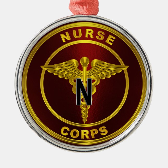 Nurse Corps Christmas Metal Tree Decoration (Front)