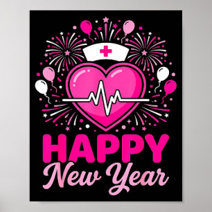 Nurse Crew Heartbeat Nye Countdown Party Year Happ Poster