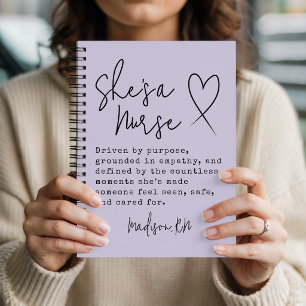 Nurse Custom Modern Script Nursing Student Grads Notebook