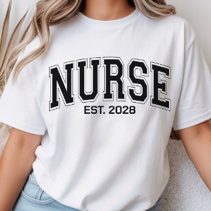 Nurse Custom Varsity Nursing Student or Graduate T-Shirt