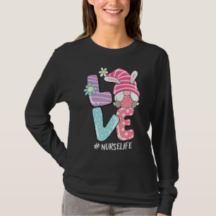 Nurse Cute Gnome Bunny Love Easter Day Christians T-Shirt