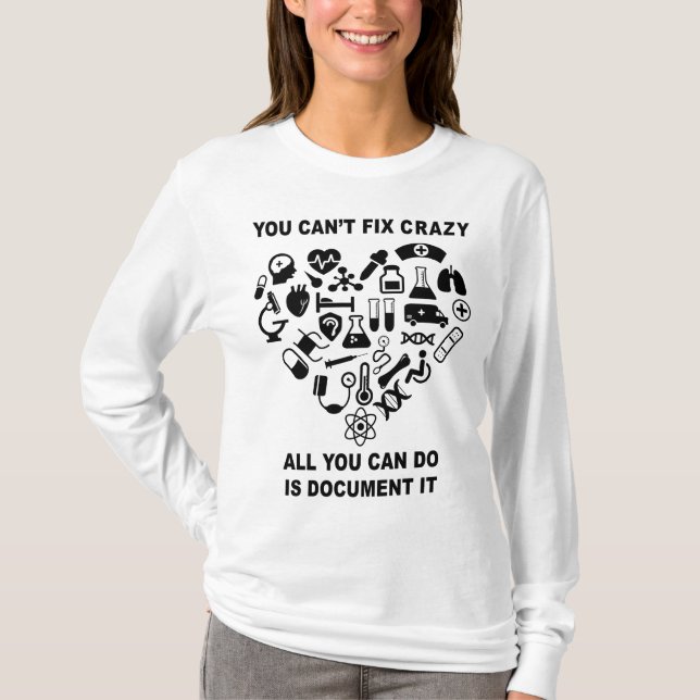 Nurse Cute Heart Nurse Funny T-Shirt (Front)