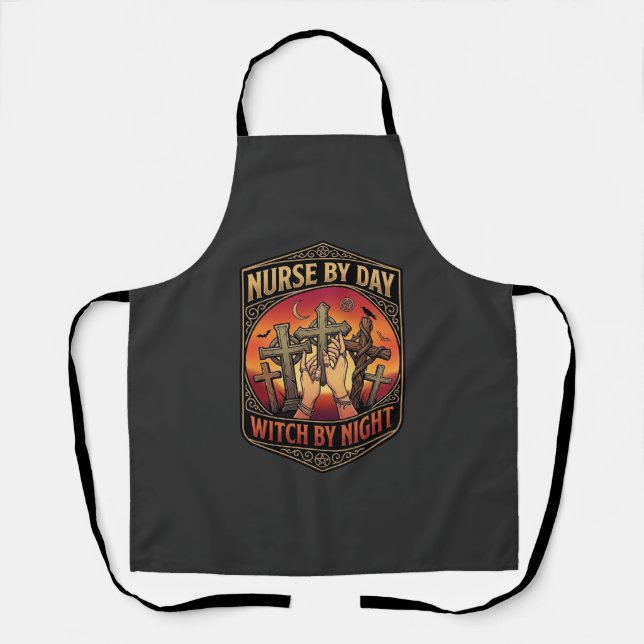 Nurse Day Witch Night Cross Hands Halloween_1 Apron (Front)