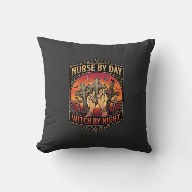 Nurse Day Witch Night Cross Hands Halloween_1 Cushion (Front)