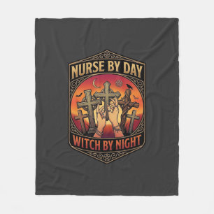 Nurse Day Witch Night Cross Hands Halloween_1 Fleece Blanket