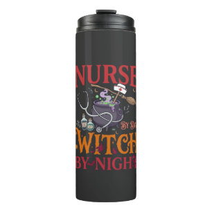 Nurse Day Witch Night Halloween Cauldron Stethosco Thermal Tumbler