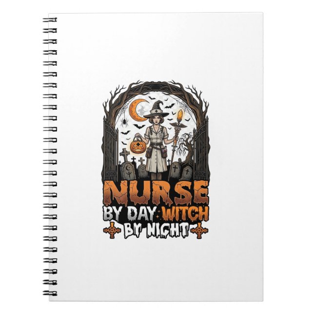 Nurse Day Witch Night Halloween Cemetery Pumpkin_1 Notebook (Front)