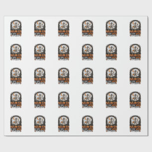 Nurse Day Witch Night Halloween Cemetery Pumpkin_1 Wrapping Paper
