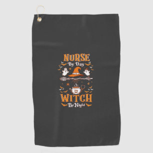 Nurse Day Witch Night Halloween Hat Ghosts Golf Towel