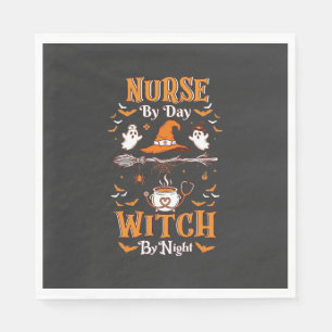 Nurse Day Witch Night Halloween Hat Ghosts Napkin