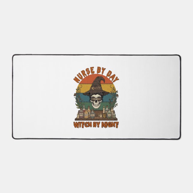 Nurse Day Witch Night Halloween Skull Potions_1 Desk Mat (Front)
