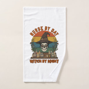 Nurse Day Witch Night Halloween Skull Potions_1 Hand Towel
