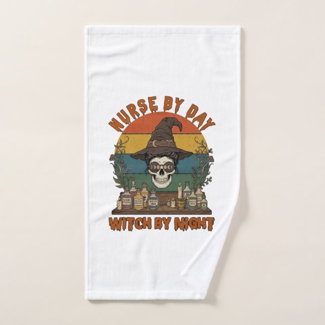 Nurse Day Witch Night Halloween Skull Potions_1 Hand Towel (Hand Towel)