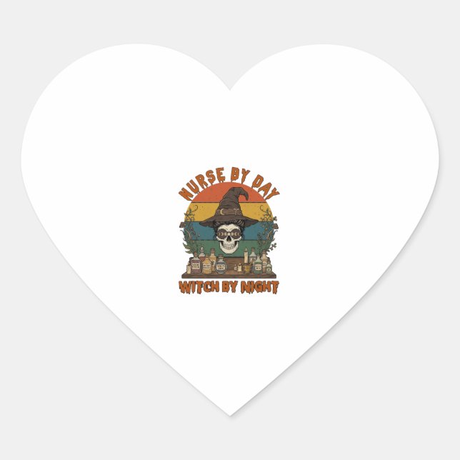 Nurse Day Witch Night Halloween Skull Potions_1 Heart Sticker (Front)