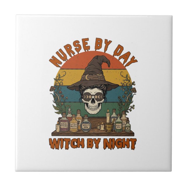 Nurse Day Witch Night Halloween Skull Potions_1 Tile (Front)