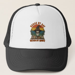 Nurse Day Witch Night Halloween Skull Potions_1 Trucker Hat