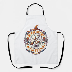 Nurse Day Witch Night Halloween Stethoscope Broom_ Apron