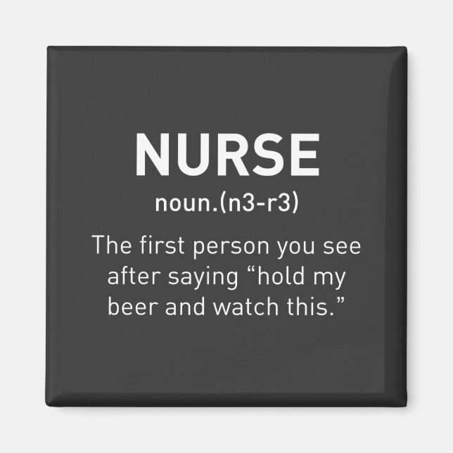 Nurse Definition Funny | Registered Nurse Gifts Magnet (Front)