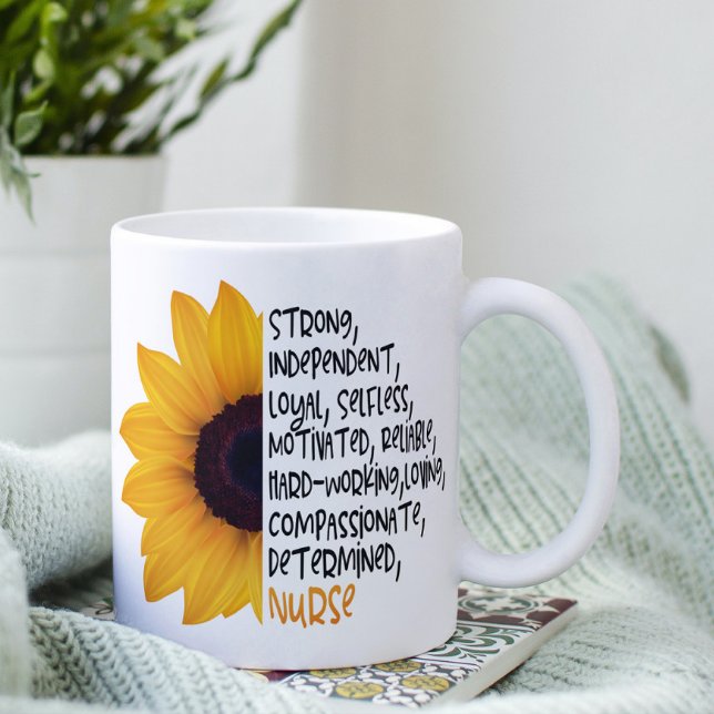 Nurse Definition Yellow Sunflower Essential Worker Coffee Mug (Creator Uploaded)