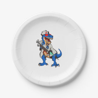Nurse Dinosaur Nurse Paper Plate
