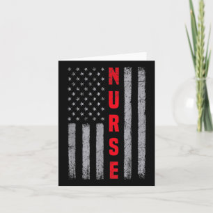 Nurse Distressed American Flag Design Nursing Card