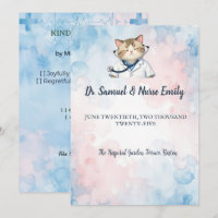 Nurse Doctor Cat Watercolor Medical School Wedding