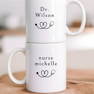 Nurse Doctor Custom Minimalist Healthcare Worker Coffee Mug