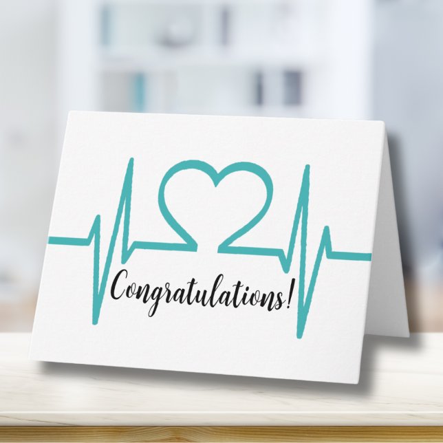 Nurse Doctor Medical Graduation Congratulations Card (Simple Heart Beat Nurse Doctor Medical Graduation Card)