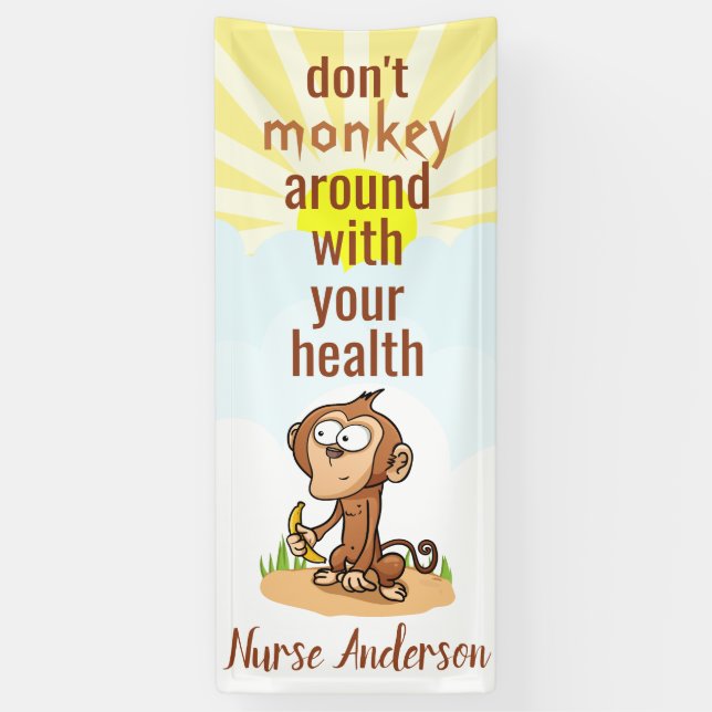 Nurse; Don't Monkey Around Health; Personalised Banner (Vertical)