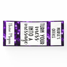 Nurse Door Decor; Purple Bokeh; Mess Into Message
