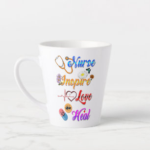 Nurse Drinkware Inspire Love Heal Med Therapist Latte Mug