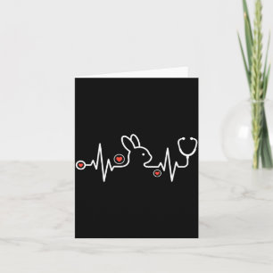 Nurse Easter Bunny Nursing Heartbeat for Women and Card