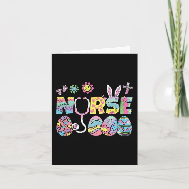 Nurse Easter Egg Hunting Spring Nursing Rn Men Wom Card (Front)