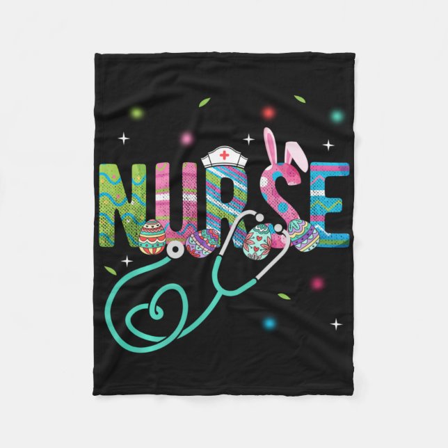 Nurse Easter Nurse Long Sleeve  Fleece Blanket (Front)