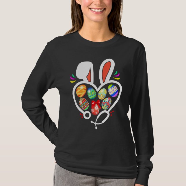 Nurse Easter Rabbit Ears Cute Bunny Nursing T-Shirt (Front)