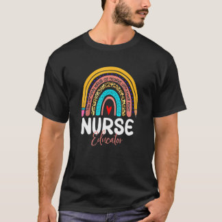 Nurse Educator Leopard Rainbow Back To School Nurs T-Shirt