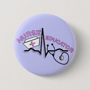 Nurse Educator QRS and Nurse Cap Design 6 Cm Round Badge