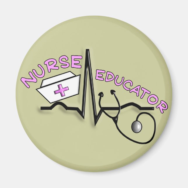 Nurse Educator QRS and Nurse Cap Design Magnet (Front)