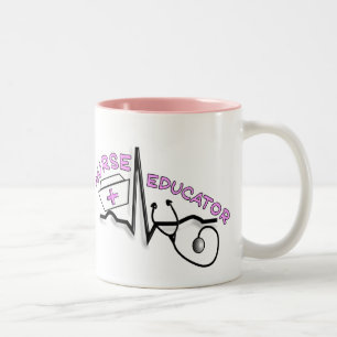 Nurse Educator QRS and Nurse Cap Design Two-Tone Coffee Mug