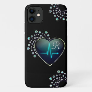 Nurse EKG heart and jewel Case-Mate iPhone Case