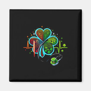 Nurse Ekg Stethoscope Irish Heartbeat Shamrock St Magnet