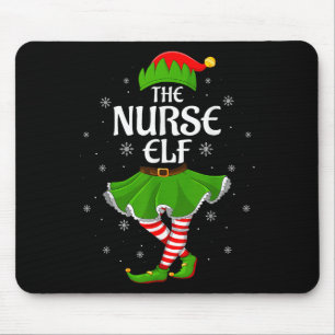 Nurse Elf Christmas Family Girls Women Elf Squad X Mouse Pad