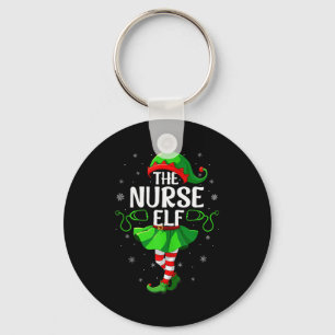 Nurse Elf Christmas Girls Women Elf Squad Xmas Fam Key Ring
