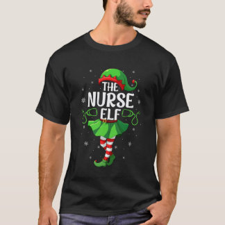 Nurse Elf Christmas Girls Women Elf Squad Xmas Fam T-Shirt