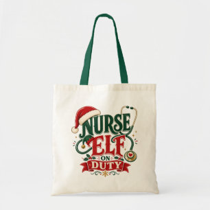 Nurse Elf Christmas Tote Bag